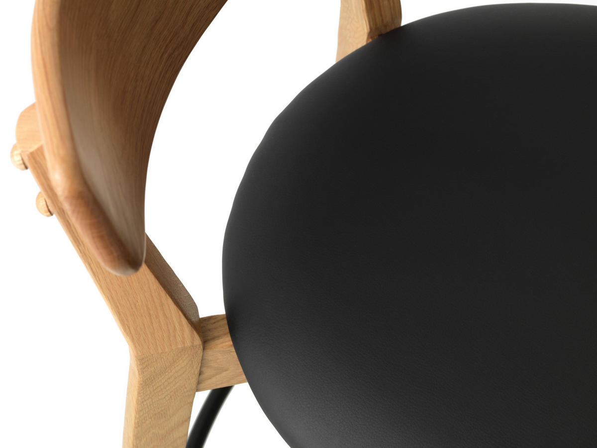 BARHOCKER-SET in Schwarz, Eichefarben  - Eichefarben/Schwarz, Design, Holz/Textil (47/93/50cm) - Linea Natura