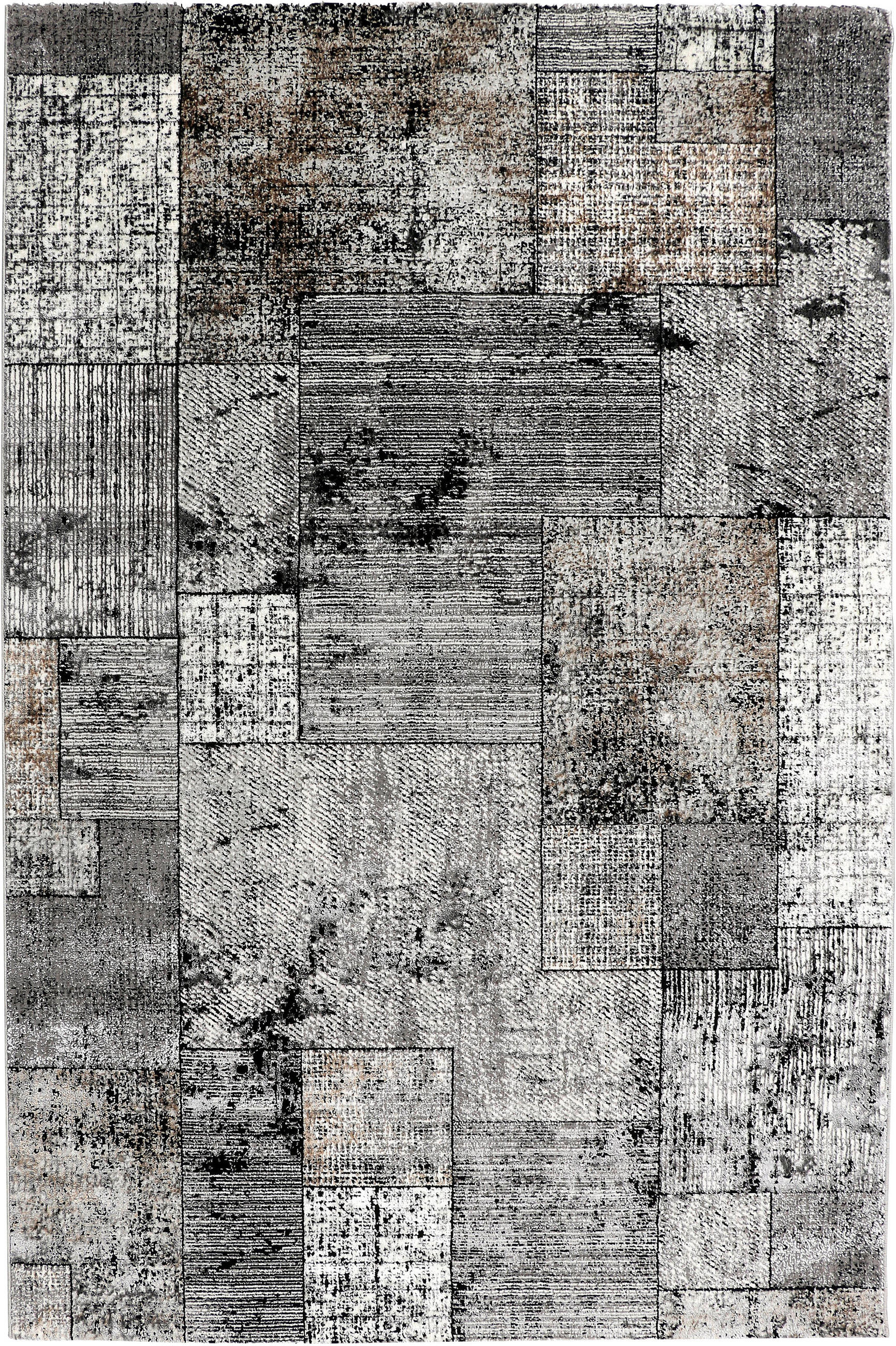 TKANÝ KOBEREC, 240/340 cm šedá, černá - šedá/černá, Design, textil (240/340cm) - Novel
