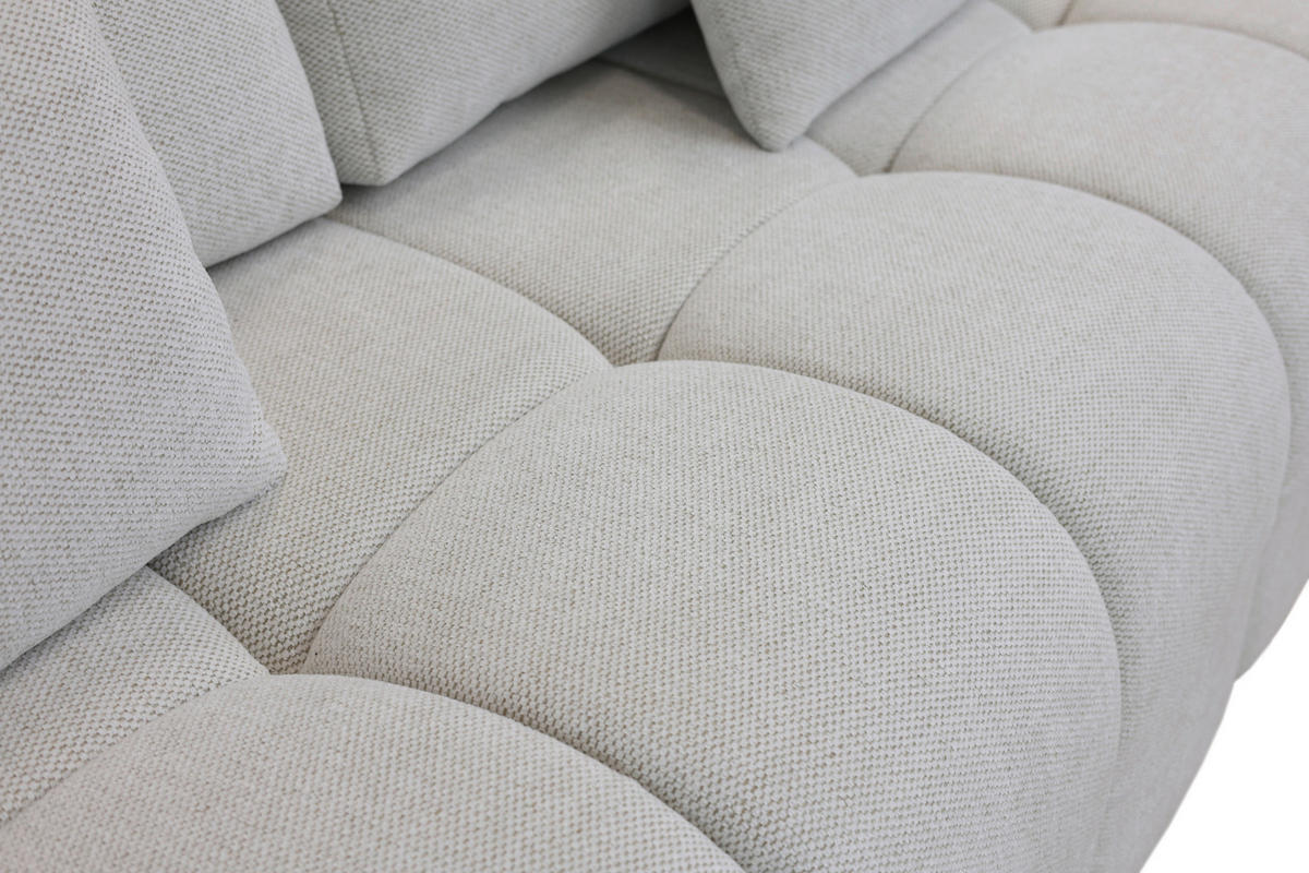 BOXSPRINGSOFA in Chenille Ecru  - Ecru/Schwarz, MODERN, Kunststoff/Textil (210/72/105cm) - Cantus