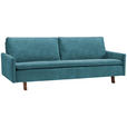 SCHLAFSOFA in Textil Petrol  - Eichefarben/Petrol, KONVENTIONELL, Holz/Textil (220/85/98cm) - Carryhome