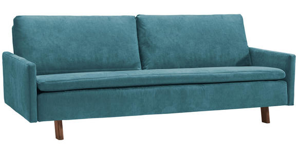 SCHLAFSOFA Flachgewebe Petrol - Eichefarben/Petrol, KONVENTIONELL, Holz/Textil (220/85/98cm) - Carryhome