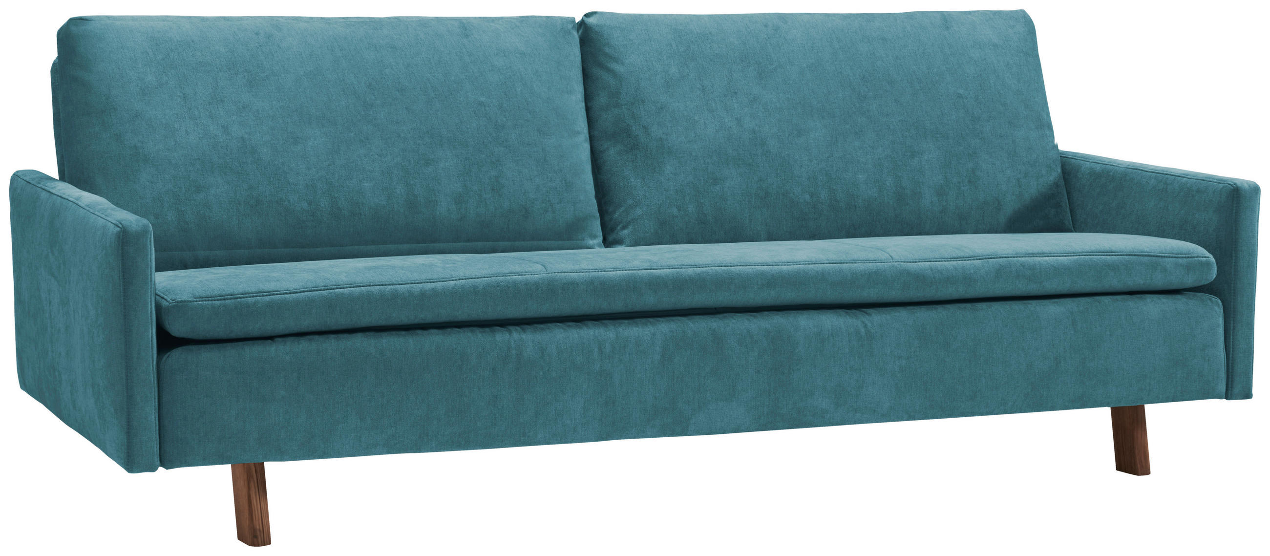 SCHLAFSOFA Flachgewebe Petrol  - Eichefarben/Petrol, KONVENTIONELL, Holz/Textil (220/85/98cm) - Carryhome