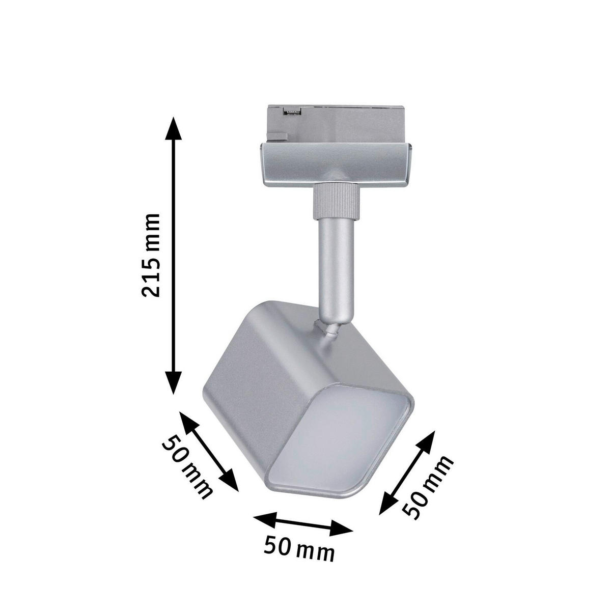 SCHIENENSYSTEM-STRAHLER Muri 5,0/5,0/14,0 cm   - Chromfarben, Design, Glas/Metall (5,0/5,0/14,0cm) - Paulmann