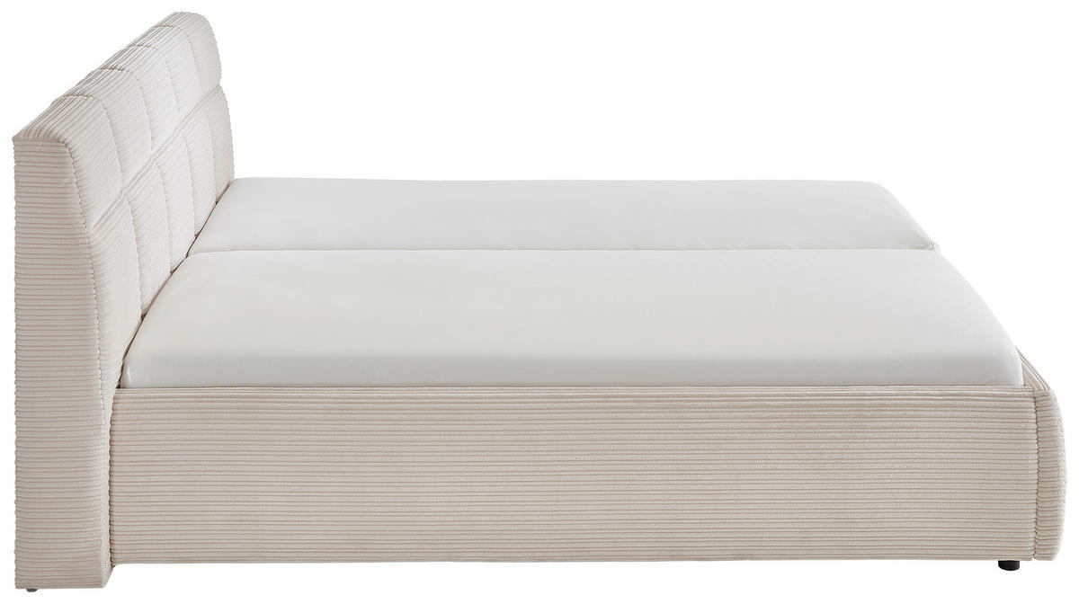 POLSTERBETT 180/200 cm  in Beige  - Beige/Schwarz, Design, Holz/Textil (180/200cm) - Xora