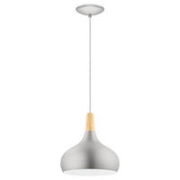 ZÁVĚSNÉ SVÍTIDLO, 28/110 cm  - barvy stříbra/světle hnědá, Trend, kov/dřevo (28/110cm) - Eglo