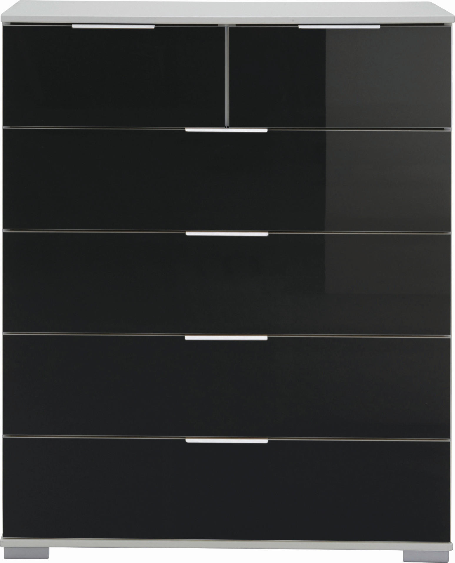 KOMMODE , 82/102/42 cm, 6 Schublade(n)  - Chromfarben/Alufarben, Design, Glas/Holzwerkstoff (82/102/42cm) - Livetastic
