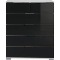 KOMMODE , 82/102/42 cm, 6 Schublade(n)  - Chromfarben/Alufarben, Design, Glas/Holzwerkstoff (82/102/42cm) - Livetastic