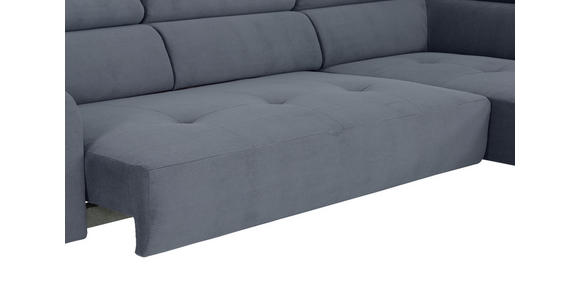 ECKSOFA Graublau Feincord - Graublau/Schwarz, Design, Textil/Metall (280/205cm) - Xora