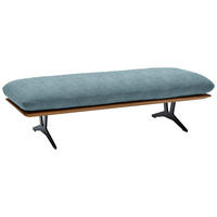 HOCKERBANK in Holz, Textil Hellblau  - Schwarz/Hellblau, Design, Holz/Textil (150/43/60cm) - Dieter Knoll