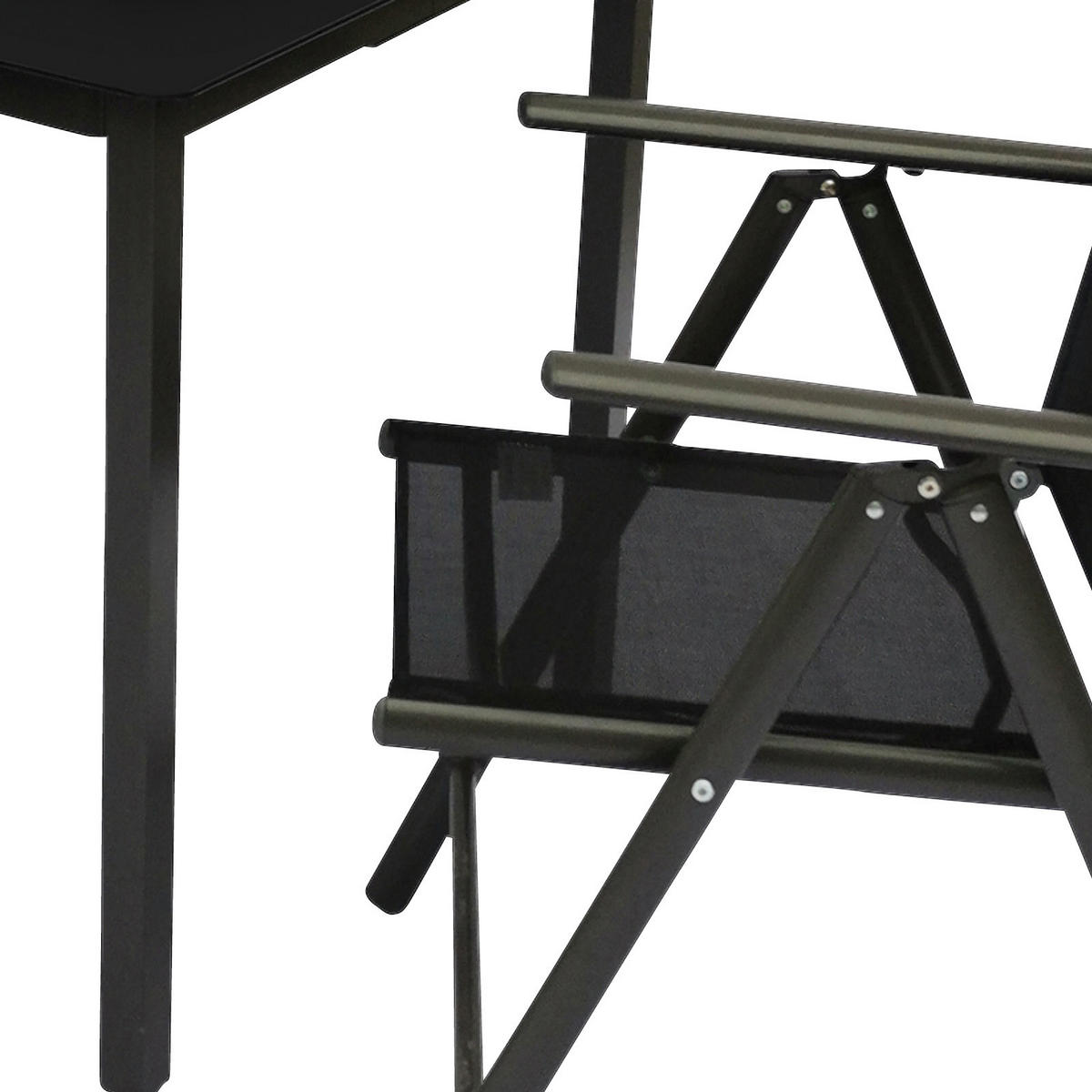 GARTENGARNITUR   - Anthrazit/Schwarz, Basics, Glas/Metall (80/73/80cm) - MID.YOU