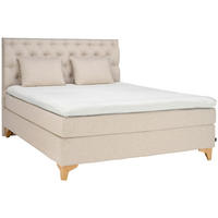 BOXSPRINGBETT 180/200 cm  in Naturfarben  - Naturfarben, KONVENTIONELL, Holz/Textil (180/200cm) - Jensen