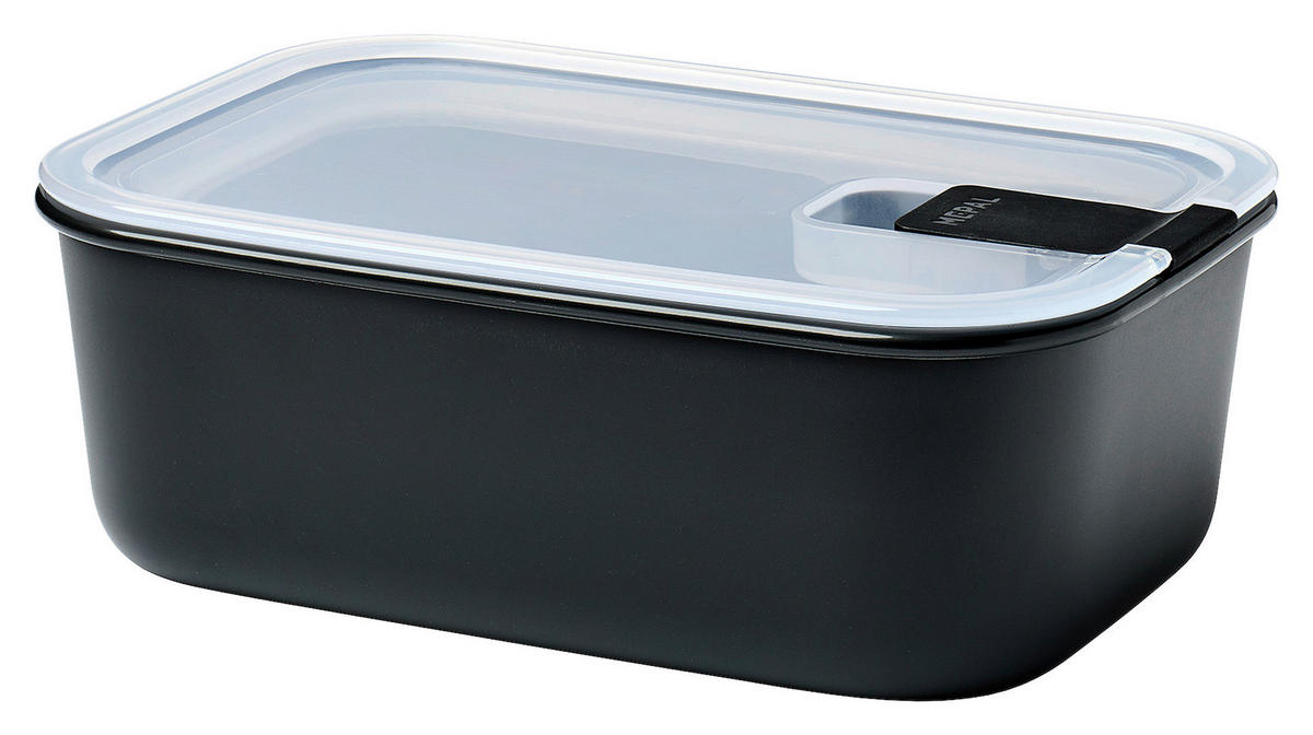 DÓZA NA SKLADOVANIE POTRAVÍN  - priehľadné/čierna, Konventionell, plast (19,8/13,9/7cm) - Mepal