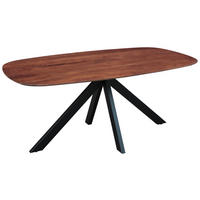 ESSTISCH Akazie oval Braun, Akaziefarben  - Schwarz/Braun, Design, Holz/Metall (160/100/76cm) - MID.YOU