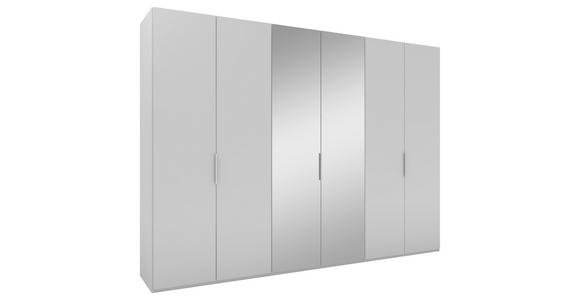 DREHTÜRENSCHRANK 300/223/62 cm 6-türig Grau - Alufarben/Grau, KONVENTIONELL, Glas/Holzwerkstoff (300/223/62cm) - Novel