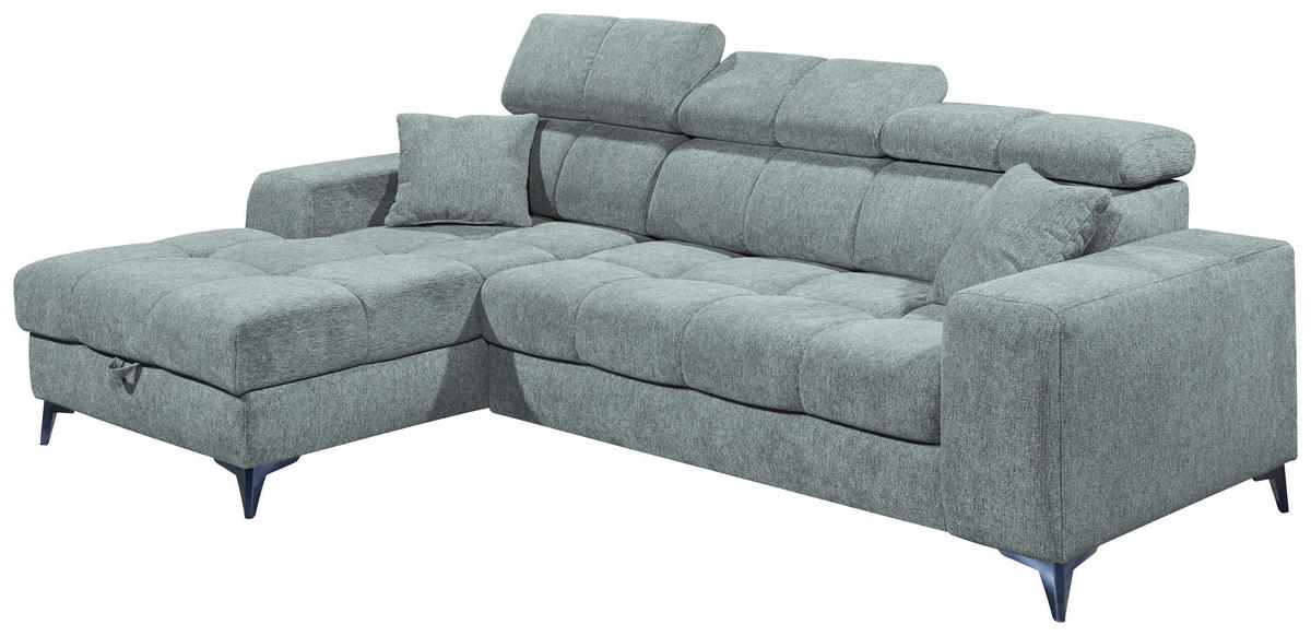KUTNA GARNITURA tekstil  svijetlo plava   - crna/svijetlo plava, Konvencionalno, tekstil/plastika (172/268cm) - MID.YOU