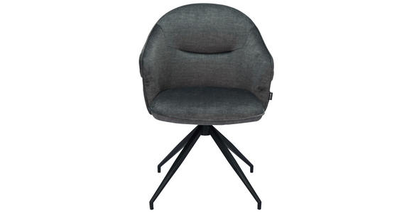 STUHL Webstoff Graphitfarben, Schwarz - Graphitfarben/Schwarz, Design, Textil/Metall (63/83/63cm) - Novel