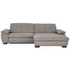 ECKSOFA in Webstoff Grau  - Schwarz/Grau, Design, Textil/Metall (265/180cm) - Carryhome