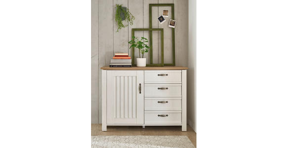 KOMMODE , 117/86/41 cm, 4 Schublade(n)  - Silberfarben/Eiche Artisan, LIFESTYLE, Holzwerkstoff/Metall (117/86/41cm) - Landscape