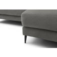 ECKSOFA  in Flachgewebe Hellgrau  253/177 cm  - Hellgrau/Schwarz, Design, Textil/Metall (253/177cm) - Dieter Knoll