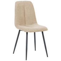 STUHL  in Eisen Webstoff Holz, Metall, Textil  - Beige/Schwarz, MODERN, Holz/Textil (47/87/58cm) - P & B