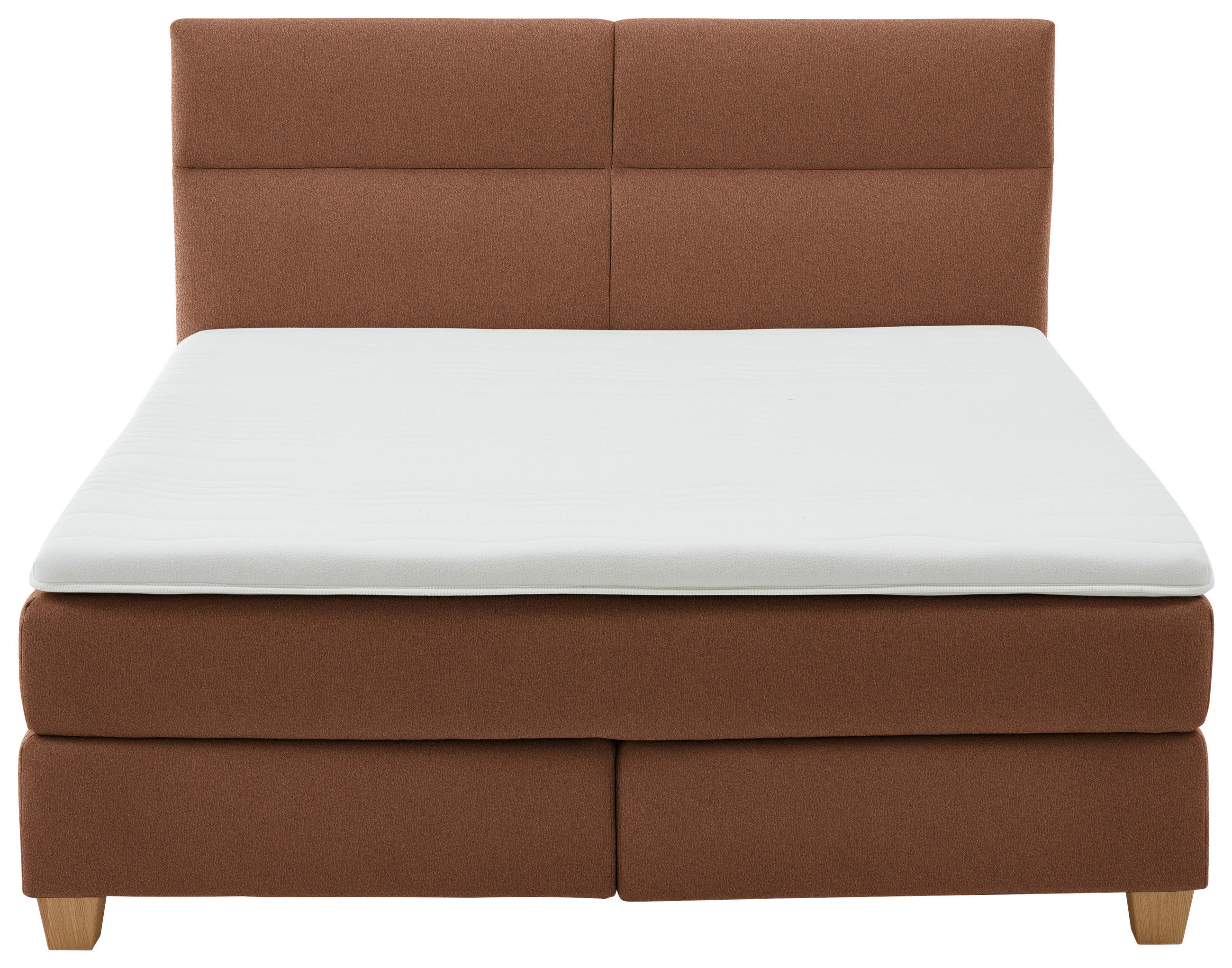 BOXSPRINGBETT 180/200 cm  in Rostfarben  - Rostfarben/Naturfarben, MODERN, Holz/Textil (180/200cm) - Beldomo - Sleep