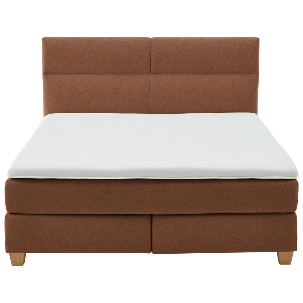 Thumbnail - Beldomo - Sleep Boxspringbett, Rost, Textil, Buche, massiv, H3, Höhe ca. 21 cm, 180x200 cm, Goldenes M, Made in EU, Matr...