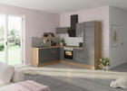 ECKKÜCHE 200/270 cm  in Anthrazit, Eichefarben  - Edelstahlfarben/Eichefarben, Basics, Holzwerkstoff/Metall (200/270cm) - Optifit