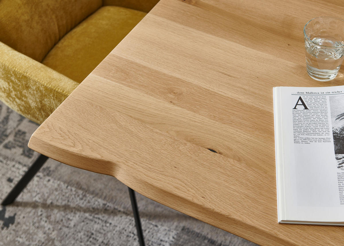 ESSTISCH in Holz, Metall 220/100/75 cm  - Wildeiche/Anthrazit, Design, Holz/Metall (220/100/75cm) - Venjakob