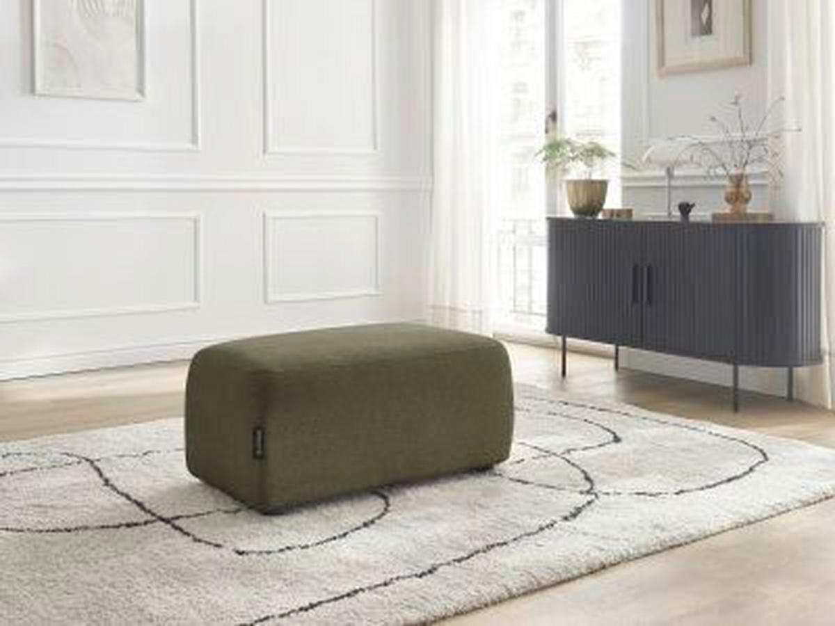 HOCKER ATILLA Flachgewebe Grün  - Schwarz/Grün, MODERN, Kunststoff/Textil (92/44/48cm)