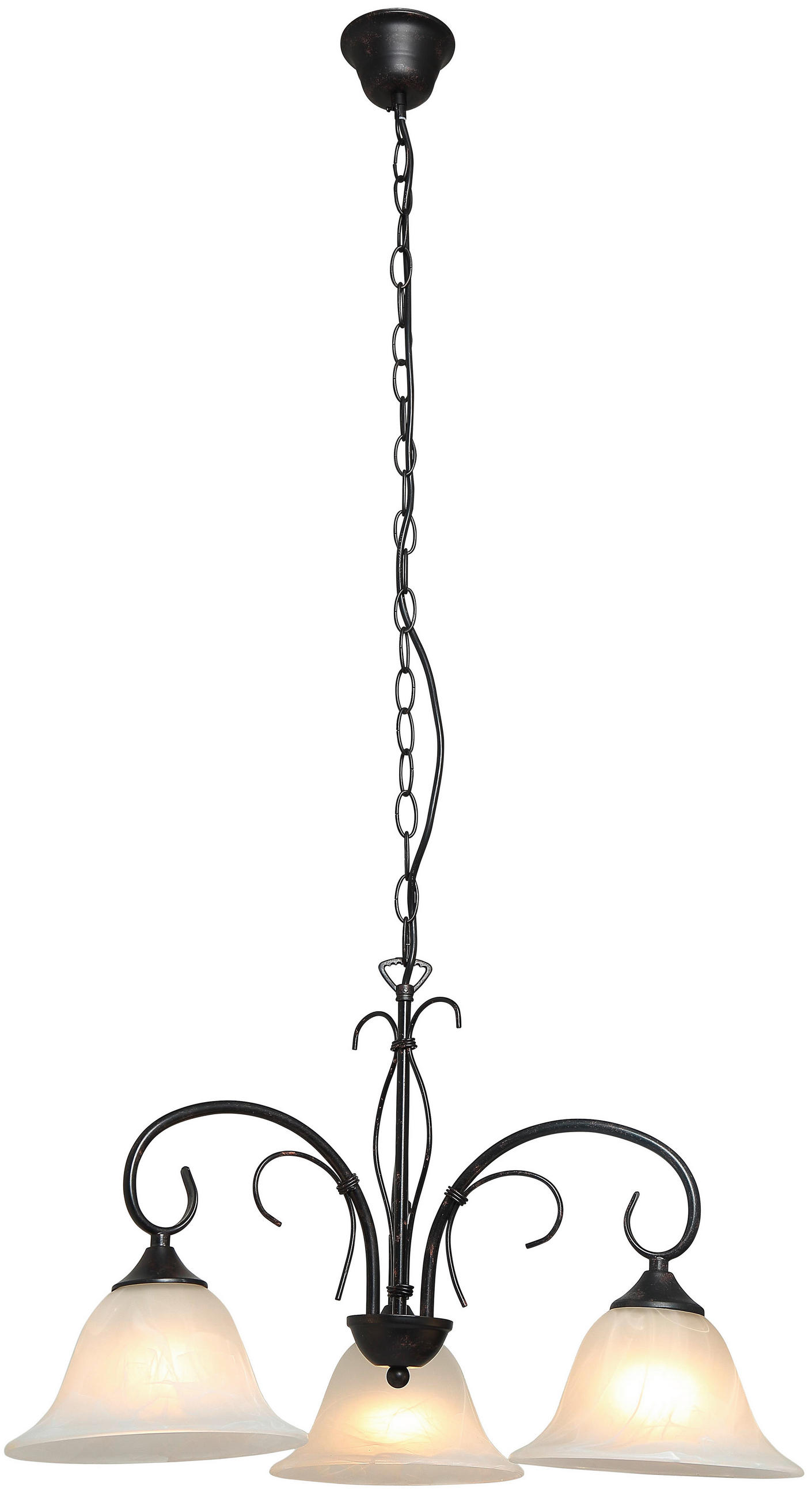 Hängeleuchte Olga H: 115 Cm 3-Flammig Mit Glasschirmen