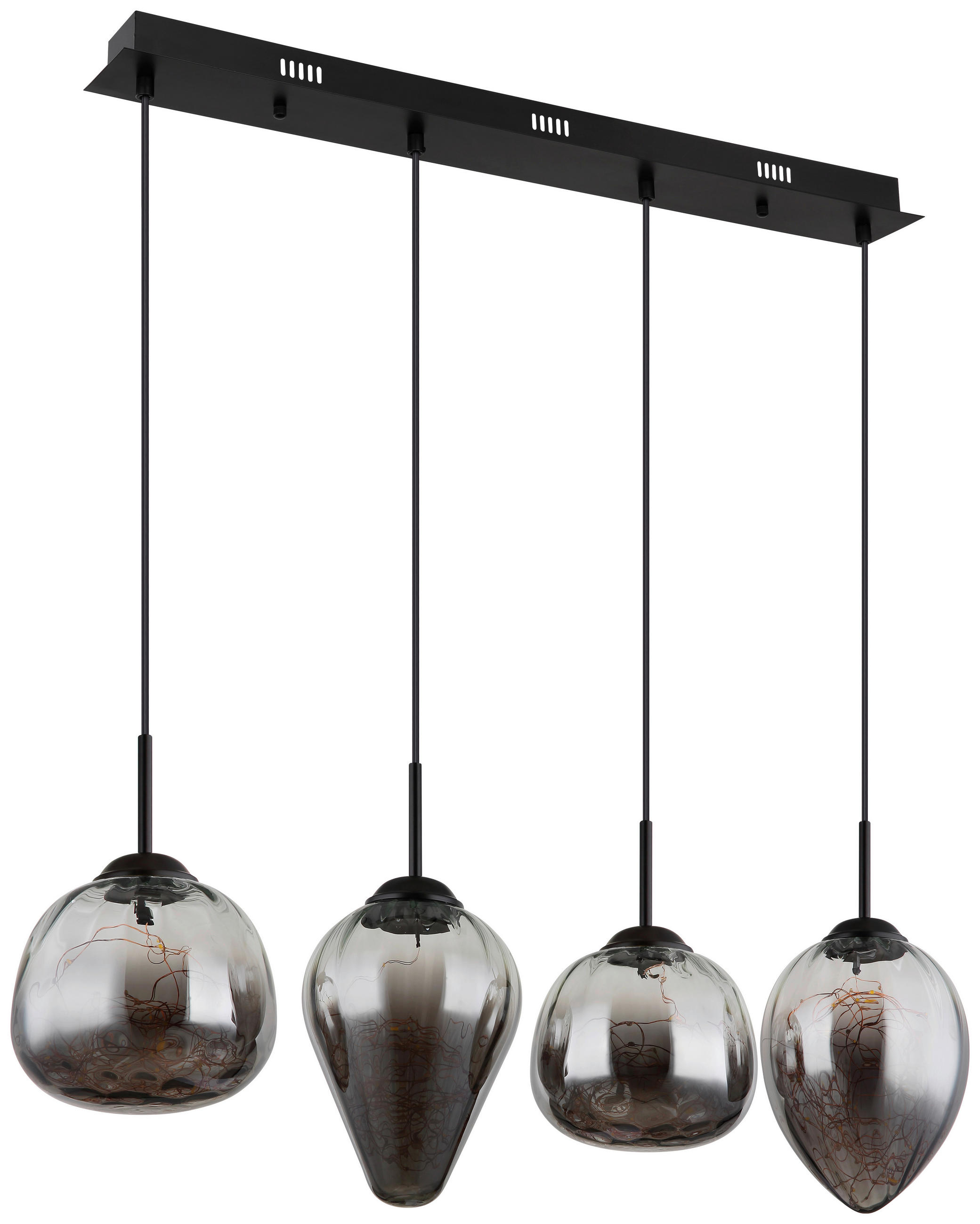 HÄNGELEUCHTE 91/20/120 cm  - Schwarz, Design, Glas/Metall (91/20/120cm) - Collet's Monde