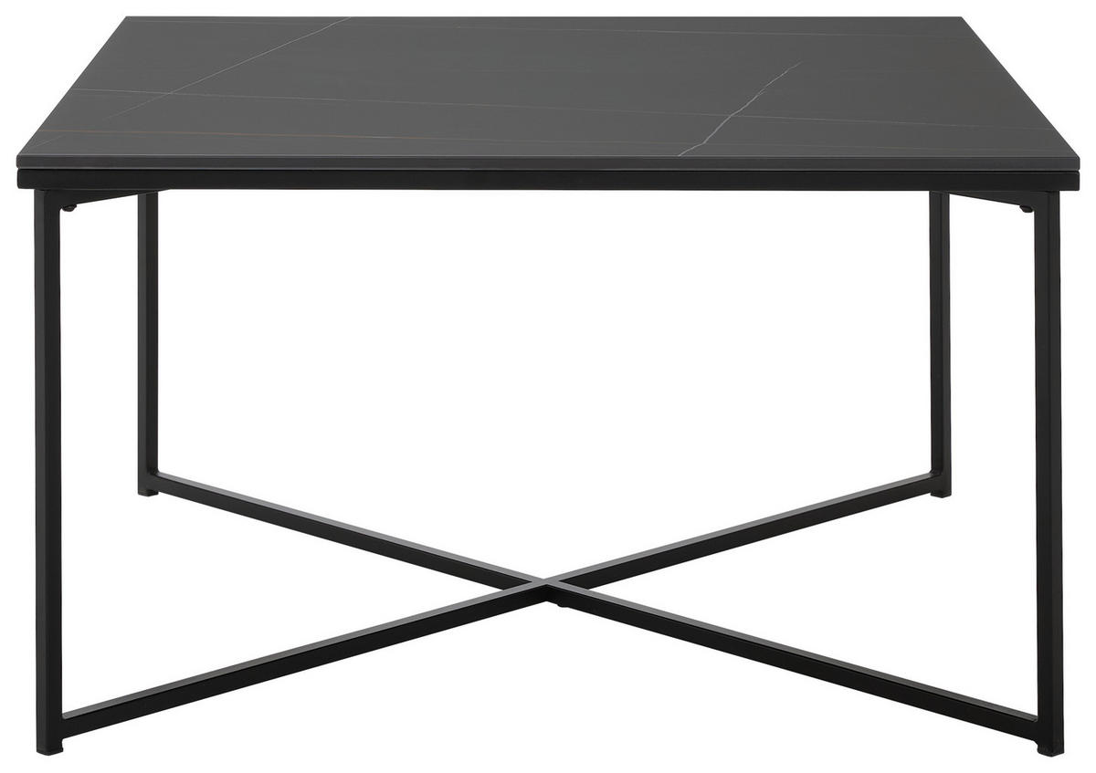 COUCHTISCH 80/45/80 cm quadratisch Schwarz  - Schwarz, Design, Keramik/Metall (80/45/80cm) - Livetastic