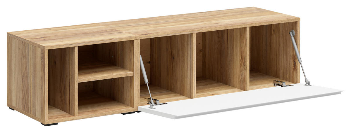 REGALELEMENT Weiß, Eichefarben  135/33/40 cm  - Eichefarben/Weiß, MODERN, Holzwerkstoff (135/33/40cm) - Carryhome