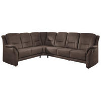 ECKSOFA Mikrofaser Graubraun  - Graubraun/Beige, Konventionell, Textil/Metall (223/275cm) - Beldomo Comfort