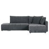 ECKSOFA in Flachgewebe Dunkelgrau  - Dunkelgrau/Schwarz, KONVENTIONELL, Kunststoff/Textil (295/200cm) - Carryhome