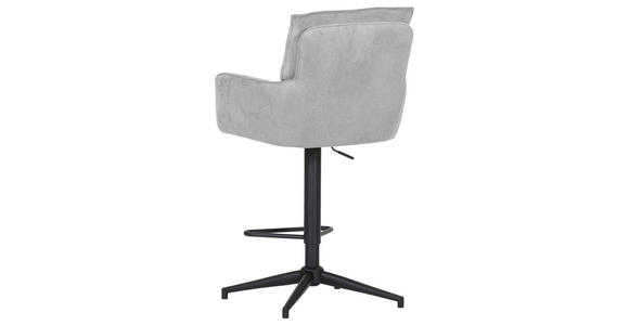 BARHOCKER Cord Hellgrau Stoffauswahl, Sitzfläche 360° drehbar  - Hellgrau/Schwarz, Design, Textil/Metall (54/98-120/58cm) - Novel