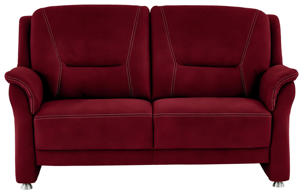 2,5-SITZER  in Mikrofaser Hellrot  - Hellrot/Beige, KONVENTIONELL, Textil/Metall (172/100/89cm) - Beldomo Comfort