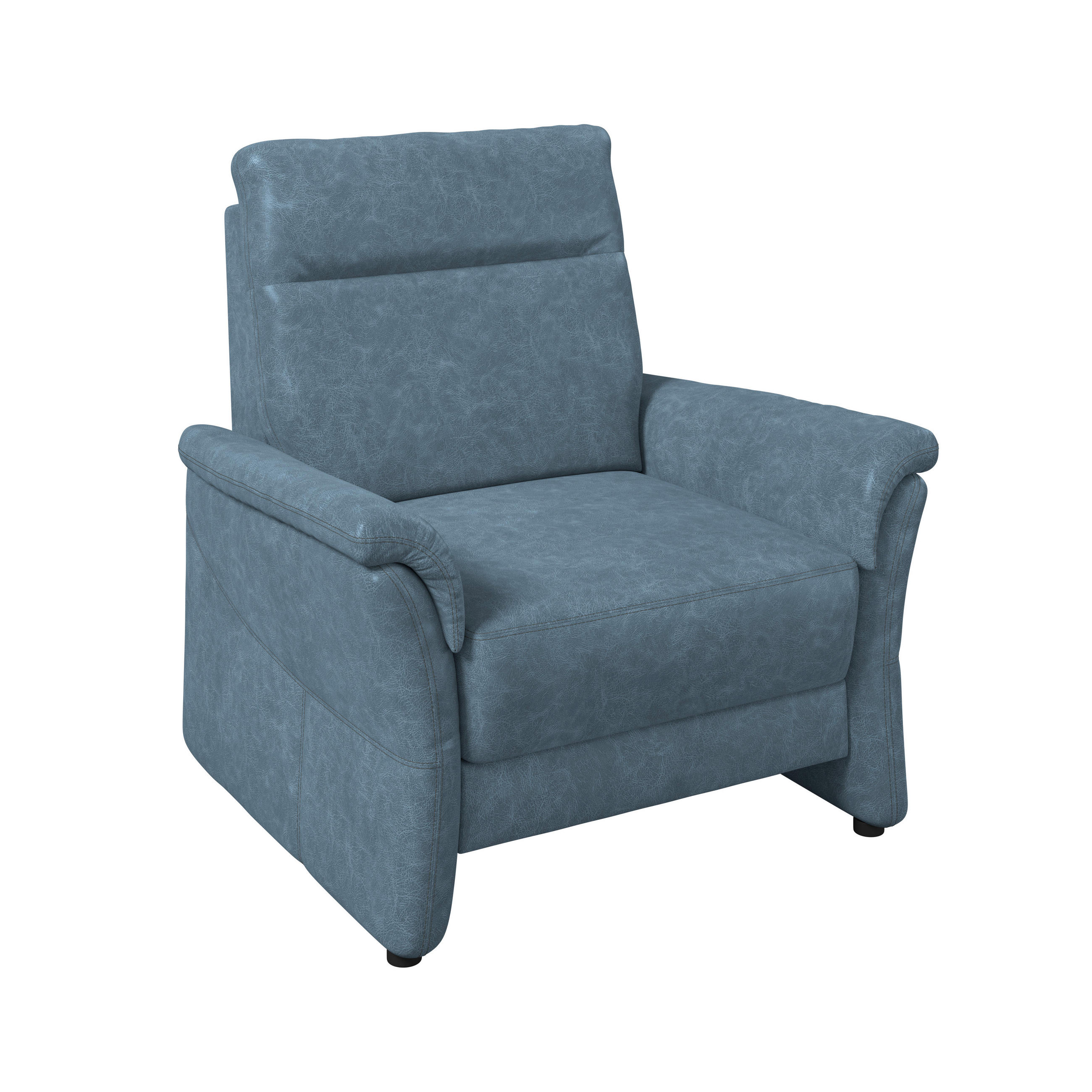 SESSEL Mikrofaser Blaugrau  - Blaugrau/Schwarz, Konventionell, Kunststoff/Textil (104/98/91cm) - Elegando