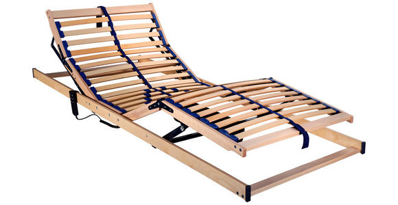 ELEKTRISCHER LATTENROST 90/200 cm Kopfteil, Fußteil, Mittelzone verstellbar, Birke  - Birkefarben/Buchefarben, Basics, Holz/Kunststoff (90/200cm) - Sleeptex