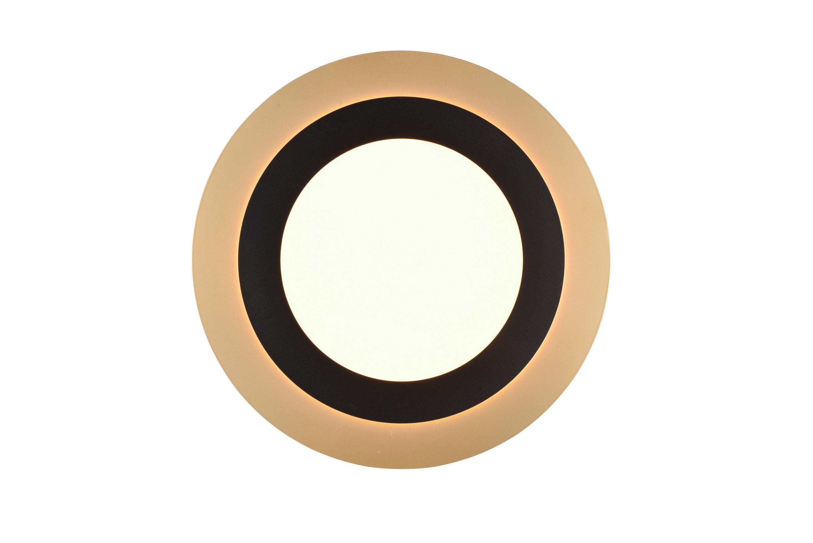 Trio Leuchten Led-Deckenleuchte Morgan Schwarz, Gold 4.2 cm