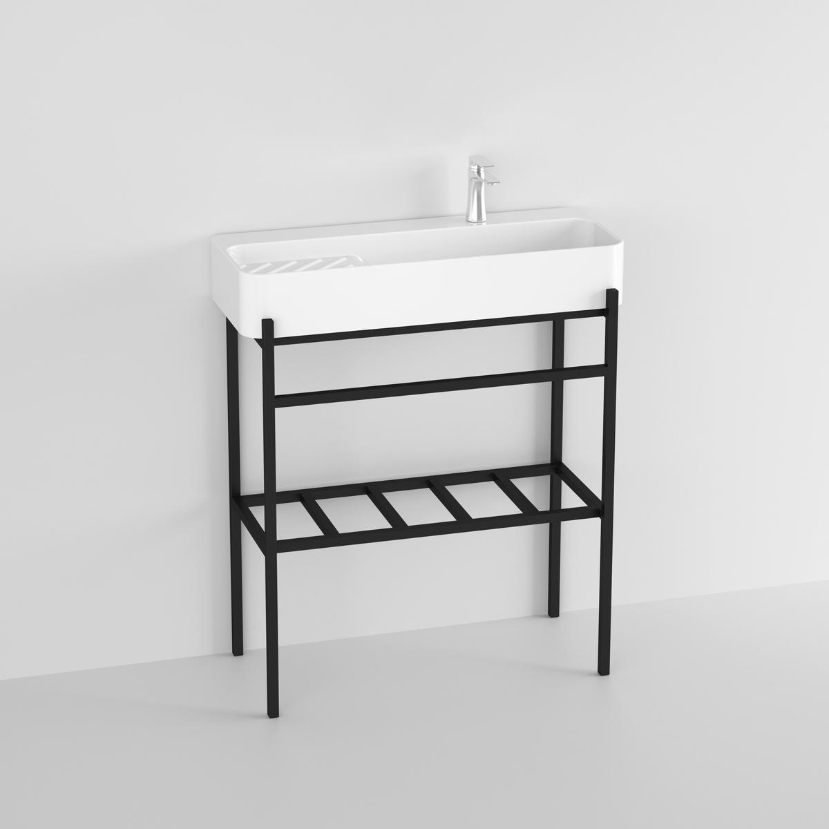 WASCHBECKEN 80/82/31 cm  - Schwarz/Weiß, KONVENTIONELL, Keramik/Metall (80/82/31cm) - Sanotechnik