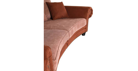 MEGASOFA Flachgewebe Orange - Schwarz/Orange, ROMANTIK / LANDHAUS, Holz/Textil (276/81/140cm) - Landscape
