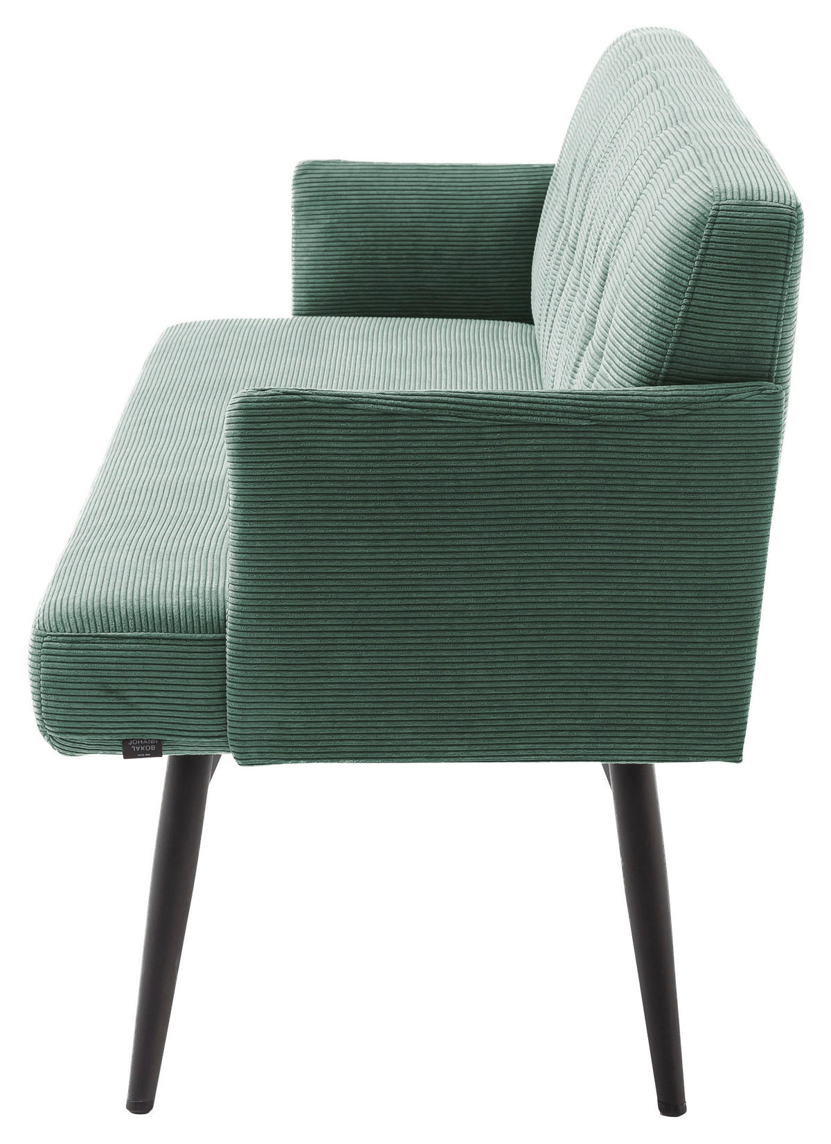 SITZBANK in Textil Grün  - Schwarz/Grün, Design, Textil/Metall (206/85/69cm) - Johann Jakob