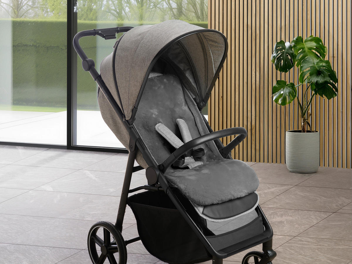 KINDERWAGENEINLAGE  - Weiß/Grau, Basics, Leder (38/75cm) - Jimmylee