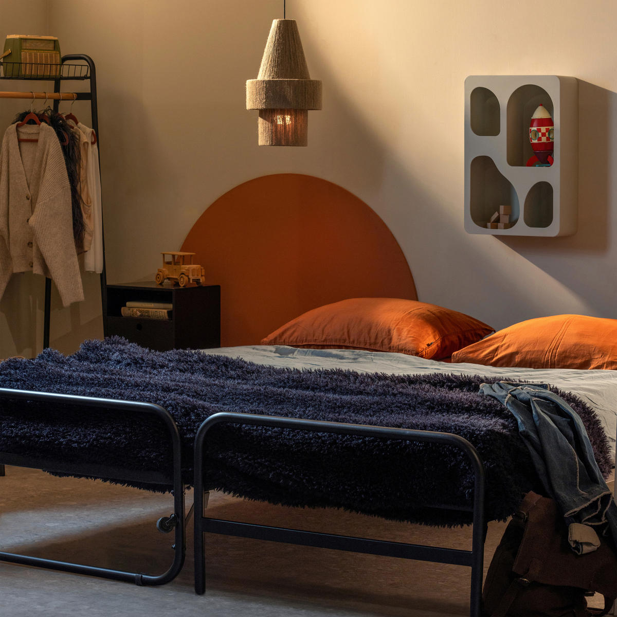 KLAPPBETT 90/200 cm Schwarz  - Schwarz, Basics, Metall (90/200cm) - MID.YOU