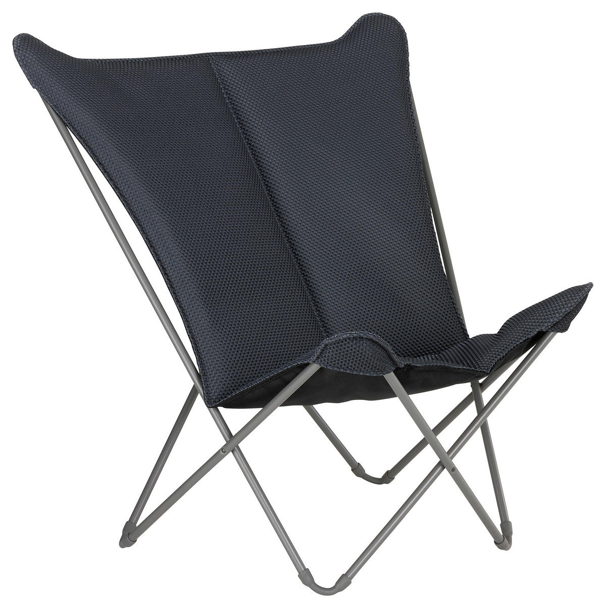 GARTEN-RELAXSESSEL Stahl  - Dunkelgrau/Titanfarben, Basics, Kunststoff/Metall (91/87/83cm) - Lafuma Mobilier