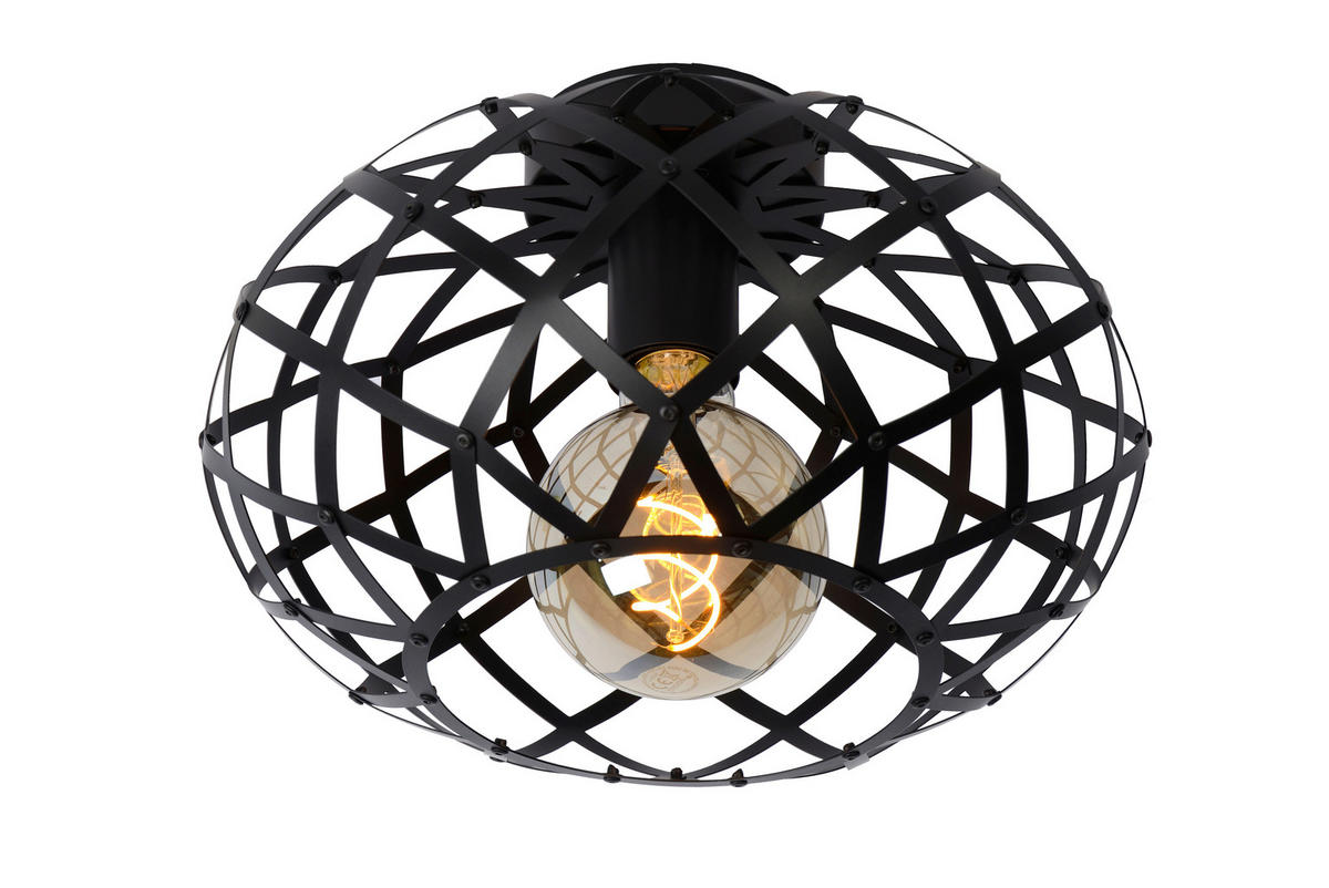 DECKENLEUCHTE WOLFRAM 30/20 cm   - Schwarz, Design, Metall (30/20cm) - Lucide