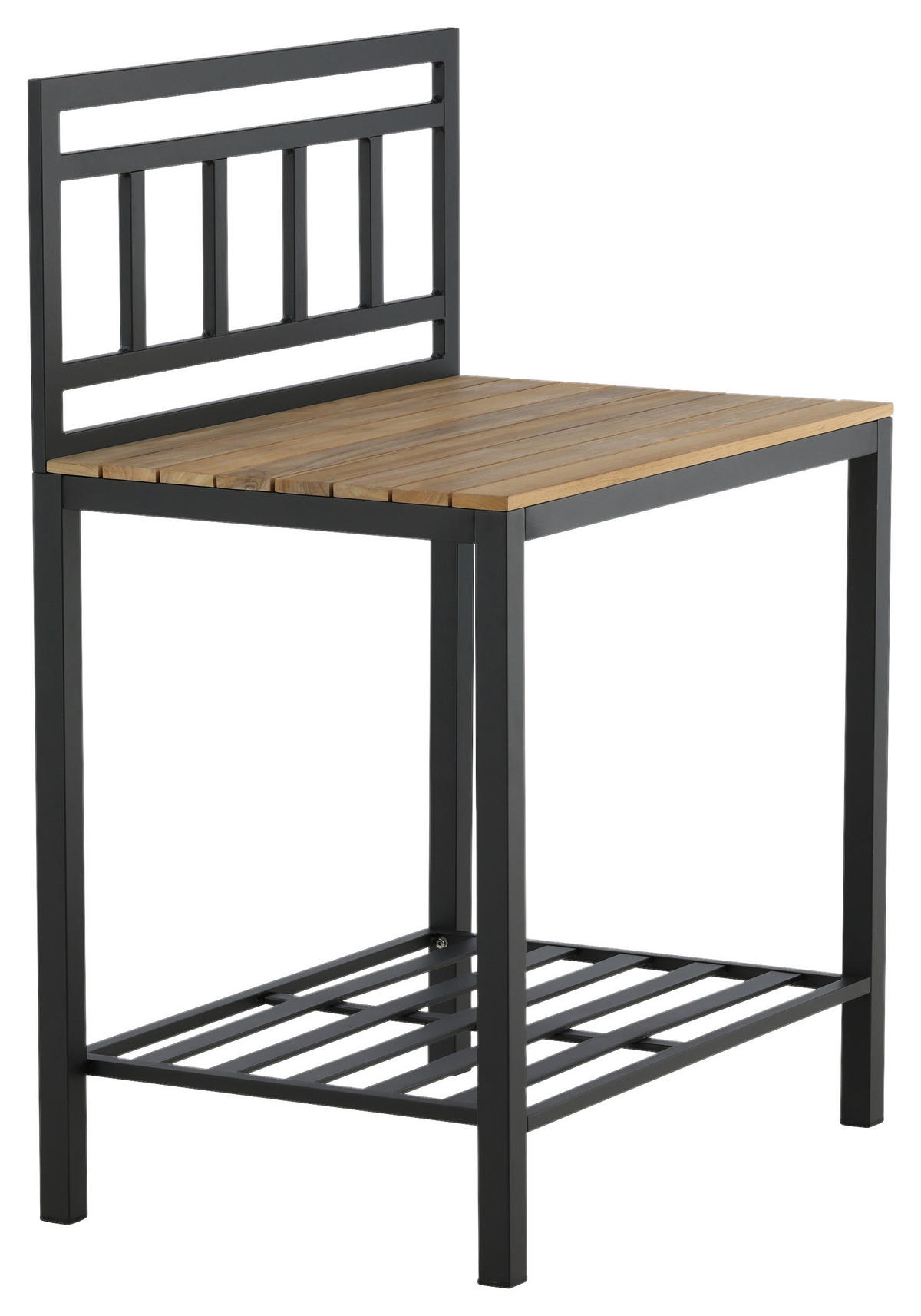 OUTDOORKÜCHE - Schwarz/Teakfarben, KONVENTIONELL, Holz/Metall (90/127/60cm) - Gardenson