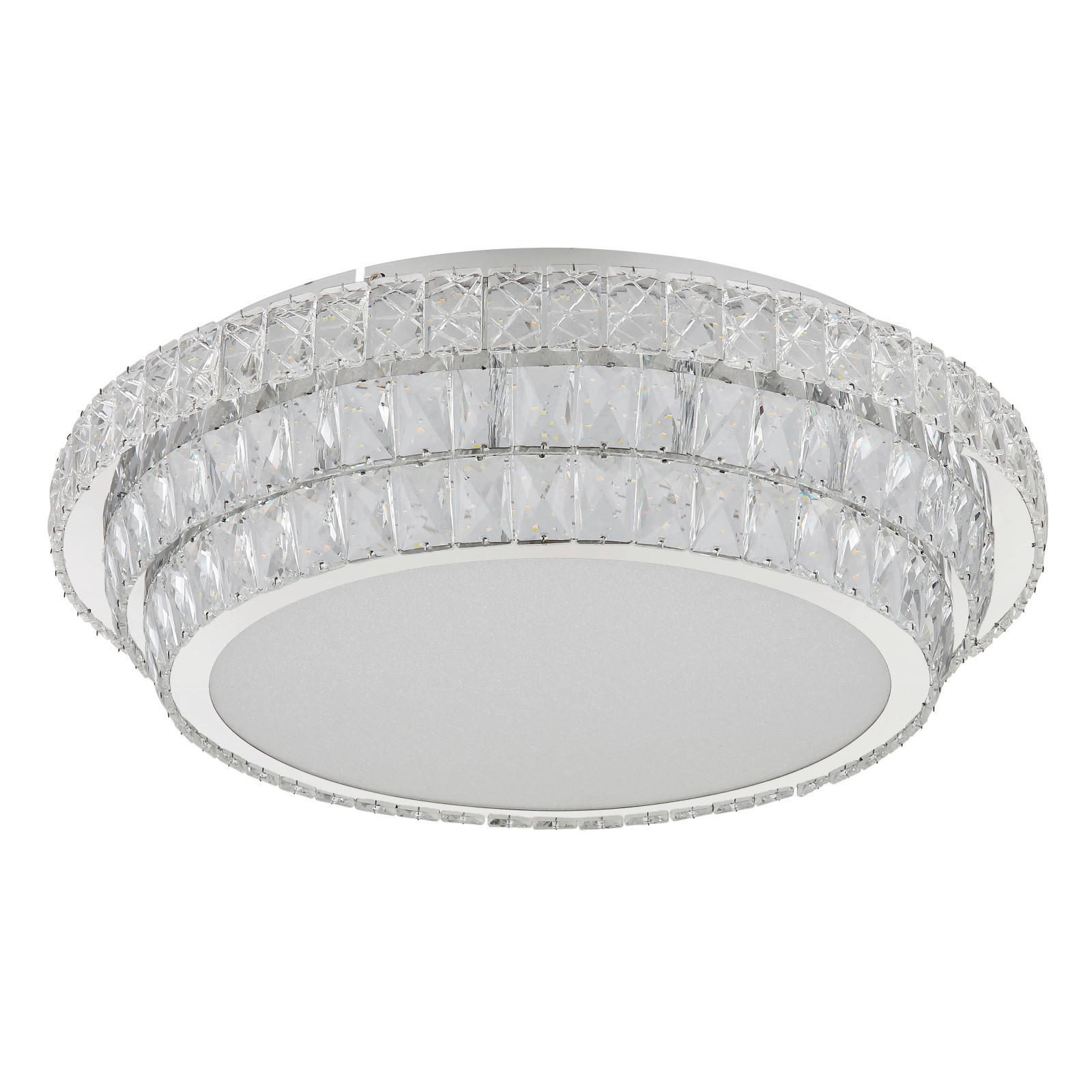 LED SVJETILJKA STROPNA KLARA  - prozirno/boje kroma, Konvencionalno, staklo/metal (60cm) - Globo