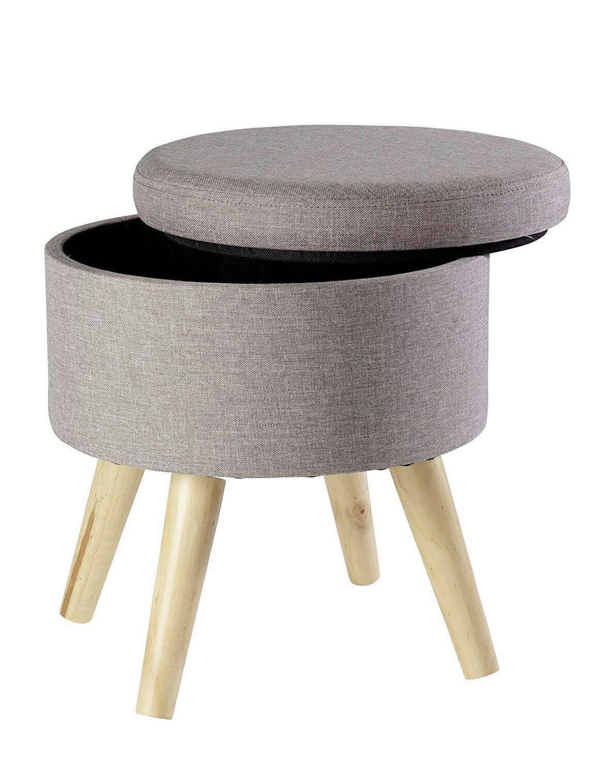HOCKER in Textil Grau  - Grau, Design, Holz/Textil (32,5/36/32,5cm) - Echtwerk